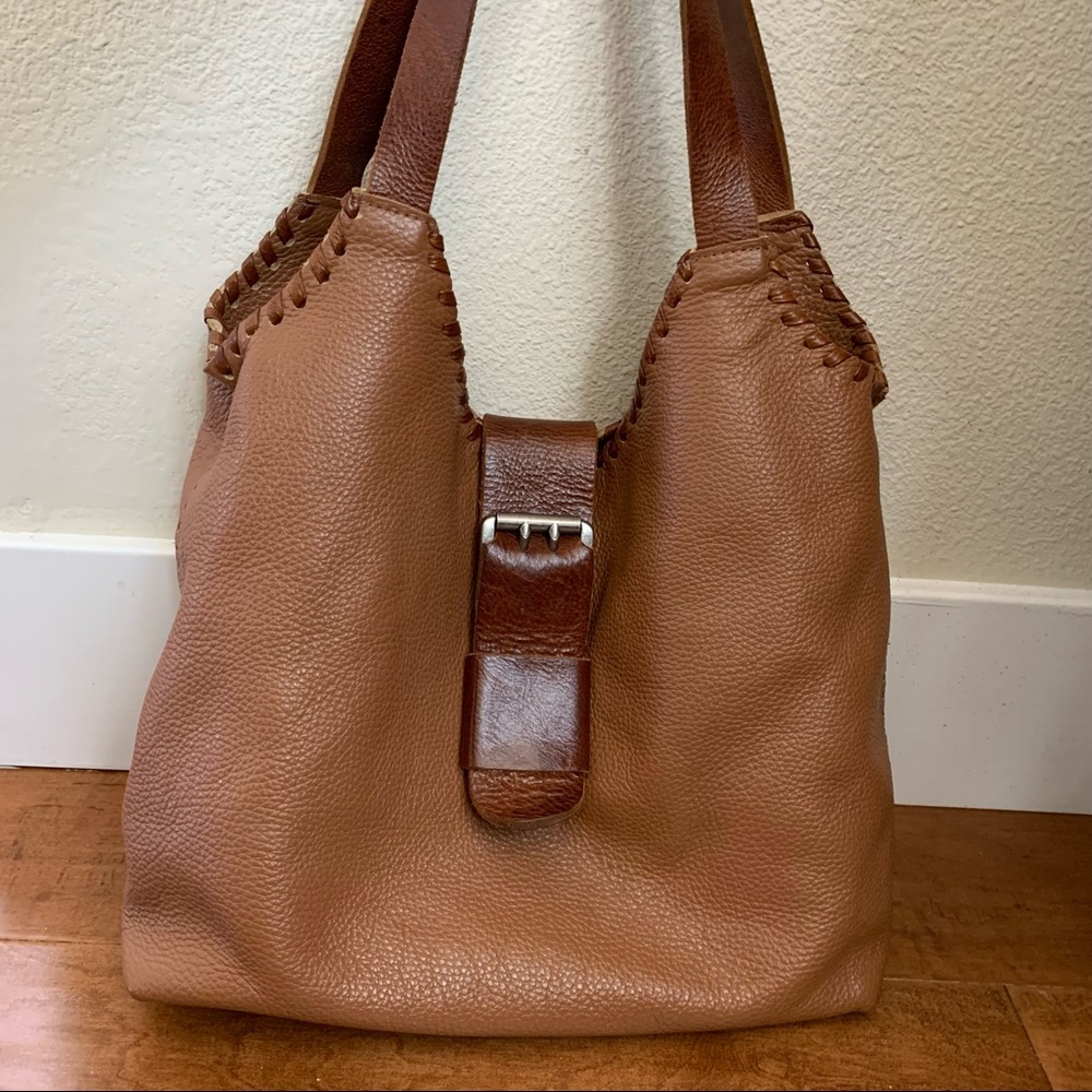 Carla Mancini Tan Leather Hobo Bag